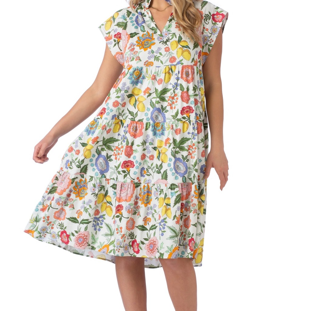CROSBY by Mollie Burch Watts Dress Lemon Verbena XS